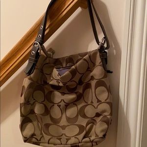 Brown coach monogram bag